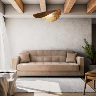 Alternative view of Καναπές-κρεβάτι με αποθηκευτικό χώρο τριθέσιος Modesto pakoworld ανοιχτό καφέ ύφασμα 215x85x80εκ