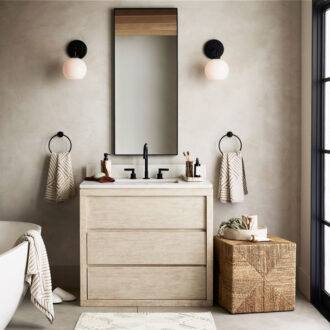 Alternative view of Σκαμπό Lerkmon Inart ψαθα σε φυσική απόχρωση 40x40x40εκ