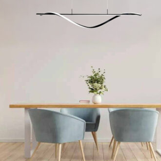 Alternative view of Φωτιστικό οροφής Infinity pakoworld led μέταλλο μαύρο 120x12x150εκ