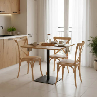 Alternative view of Τραπέζι Nerobian pakoworld mdf σε sonoma απόχρωση 70x70x75εκ