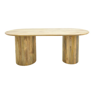 Alternative view of Τραπέζι Flute pakoworld μασίφ μάνγκο ξύλο σε φυσική απόχρωση 200x90x76εκ