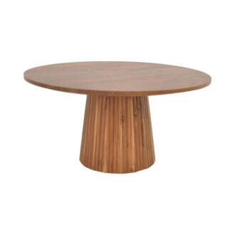 Alternative view of Τραπέζι σαλονιού Tully pakoworld μασίφ ξύλο ακακίας σε καρυδί απόχρωση Φ80x40εκ