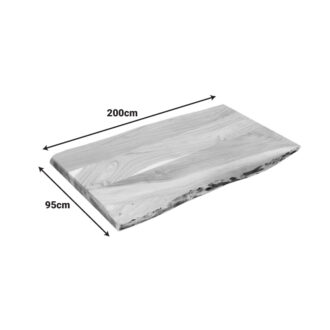 Alternative view of Επιφάνεια τραπεζιού Pozier pakoworld μασίφ ξύλο ακακίας σε φυσική απόχρωση 200x95x4εκ