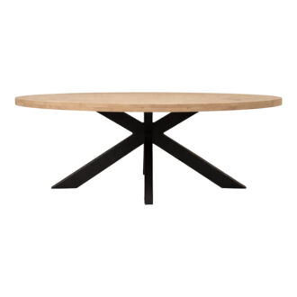 Alternative view of Τραπεζι Jenma pakoworld μασίφ mango ξύλο σε φυσική απόχρωση-πόδι μαύρο μέταλλο 200x100x76εκ