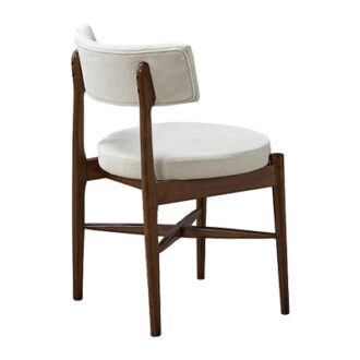 Alternative view of Καρέκλα Raudi pakoworld rubberwood σε καρυδί-εκρού απόχρωση 45.5x45.5x81εκ