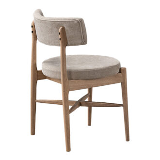 Alternative view of Καρέκλα Raudi pakoworld rubberwood σε φυσική-μπεζ απόχρωση 45.5x45.5x81εκ