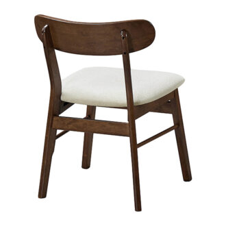 Alternative view of Καρέκλα Cairo pakoworld rubberwood σε καρυδί-εκρού απόχρωση 47x47x76εκ