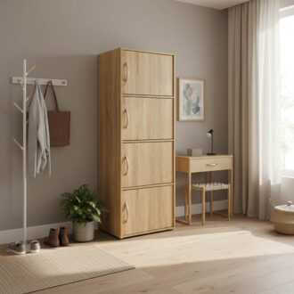 Ντουλάπι-στήλη Soline pakoworld σε sonoma απόχρωση 40x34.5x120εκ