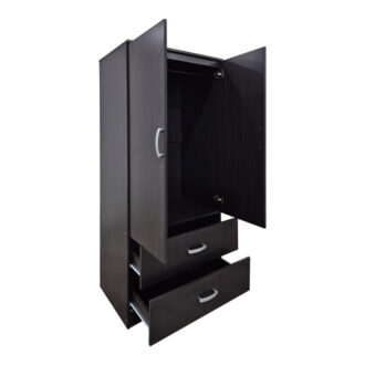 Alternative view of Ντουλάπα δίφυλλη με 2 συρτάρια Alvia pakoworld wenge 80x51.5x180εκ