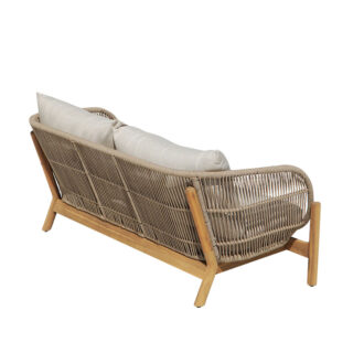 Alternative view of Καναπές 2θέσιος Verilan pakoworld μασίφ ξύλο ακακίας-ύφασμα σε φυσική-μπεζ απόχρωση 163x77x70εκ