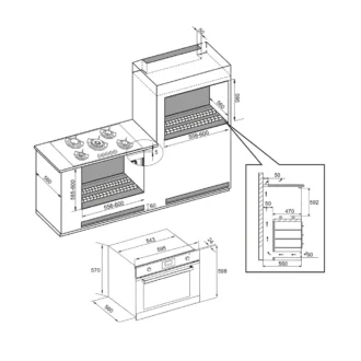 Φούρνος αερίου με αέρα γκριλ ηλεκτρικό MONDIN FM61PM04DOO