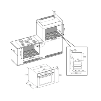 Φούρνος αερίου με αέρα γκριλ αερίου και σούβλα MONDIN FM61SG03M2XS