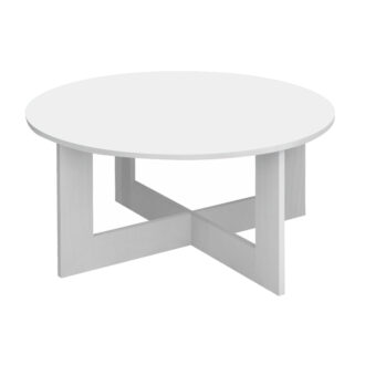 Alternative view of Τραπεζάκι σαλονιού Kati Megapap χρώμα λευκό Ø80x42εκ.