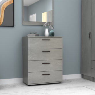 Alternative view of Συρταριέρα Velika Megapap χρώμα γκρι σκυροδέματος 73x44x96εκ.