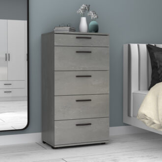 Alternative view of Συρταριέρα Helia Megapap χρώμα γκρι σκυροδέματος 60x44x108εκ.