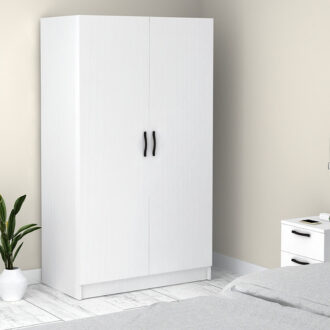 Alternative view of Ντουλάπα ρούχων Victoria Megapap δίφυλλη χρώμα λευκό 100x60x181εκ.