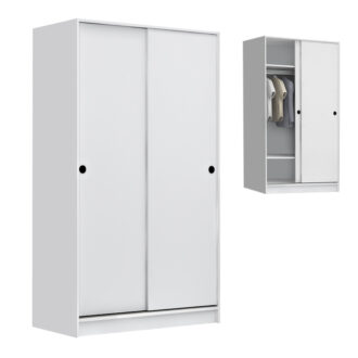 Ντουλάπα ρούχων Regio Megapap δίφυλλη συρόμενη χρώμα λευκό 100x60x181εκ.