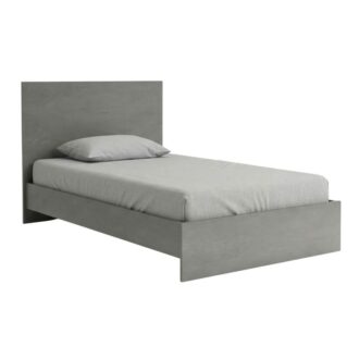 Κρεβάτι Troy Megapap χρώμα γκρι σκυροδέματος 120x200εκ.