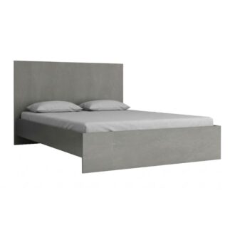 Κρεβάτι Troy Megapap χρώμα γκρι σκυροδέματος 150x200εκ.