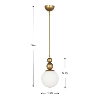 Alternative view of Φωτιστικό οροφής Latona Megapap E27 μεταλλικό μονόφωτο χρώμα χρυσό 15x15x70εκ.