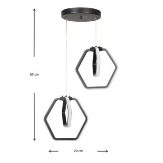 Alternative view of Φωτιστικό οροφής Led Holt Megapap μεταλλικό δίφωτο χρώμα μαύρο 20x20x68εκ.