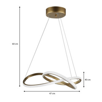 Alternative view of Φωτιστικό οροφής Led Luciano Megapap μεταλλικό μονόφωτο χρώμα χρυσό 47x40x60εκ.