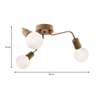 Alternative view of Φωτιστικό οροφής Salvi Megapap E27 μεταλλικό τρίφωτο χρώμα χρυσό 44x44x10εκ.