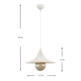 Alternative view of Φωτιστικό οροφής Silia Megapap E27 μεταλλικό μονόφωτο χρώμα λευκό 27x27x65εκ.