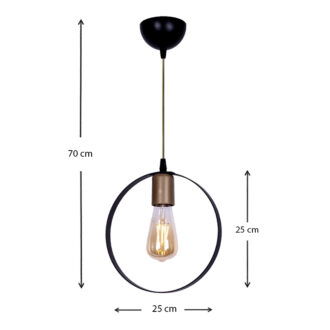 Alternative view of Φωτιστικό οροφής Liona Megapap E27 μεταλλικό μονόφωτο χρώμα μαύρο 25x10x70εκ.