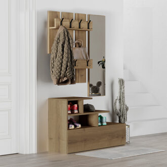 Έπιπλο εισόδου Vesty Megapap χρώμα ανοιχτό καρυδί 100x30x61εκ.