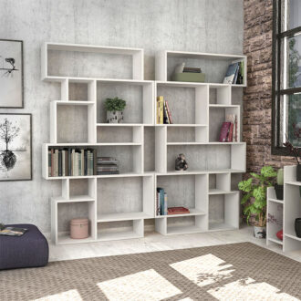 Alternative view of Βιβλιοθήκη Karmato Megapap χρώμα λευκό 96x25,5x168,5εκ.