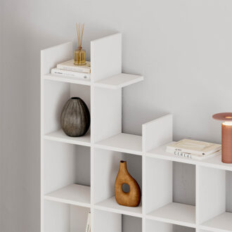 Alternative view of Βιβλιοθήκη Manco Megapap χρώμα λευκό 122x25,5x188εκ.