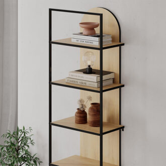 Alternative view of Βιβλιοθήκη Archy Megapap χρώμα sapphire oak 53x31,7x180εκ.