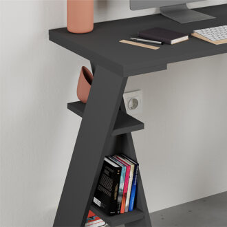 Alternative view of Γραφείο εργασίας Papillon Megapap χρώμα ανθρακί 106x50x75εκ