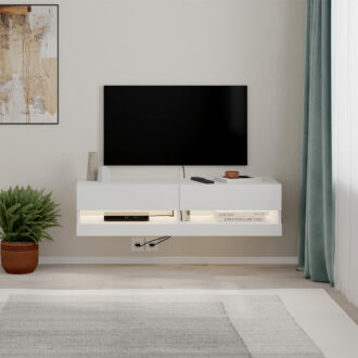 Alternative view of Έπιπλο τηλεόρασης επιτοίχιο Moon Megapap με LED χρώμα λευκό 120x33,8x30εκ.