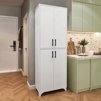 Ντουλάπα κουζίνας/μπάνιου Charlie Megapap χρώμα λευκό 62,6x35,8x186εκ.