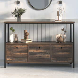 Alternative view of Μπουφές Mars Megapap χρώμα rustic καρυδί 122x36x80,1εκ.