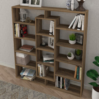 Alternative view of Βιβλιοθήκη Ample Megapap χρώμα καρυδί 125x22x135,7εκ.