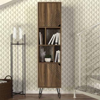 Alternative view of Βιβλιοθήκη Norma Megapap χρώμα καρυδί 45x35x184εκ.