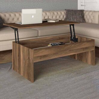 Alternative view of Τραπεζάκι σαλονιού Devon Megapap με σερβιτόρο χρώμα καρυδί 110x60x44,8εκ.