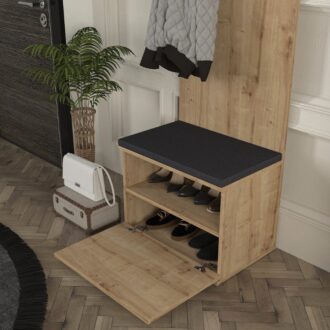 Alternative view of Έπιπλο εισόδου Track Megapap χρώμα sapphire oak 60x38,2x190εκ.