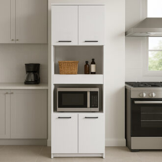 Alternative view of Ντουλάπι κουζίνας - μπάνιου Alvento Megapap χρώμα λευκό 60x42x180εκ.