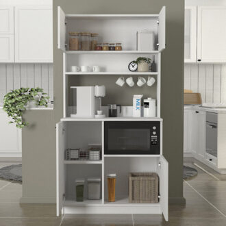 Alternative view of Έπιπλο κουζίνας Tuco 2 Megapap χρώμα λευκό 90x40x180εκ.