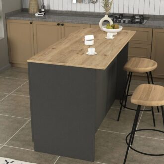 Alternative view of Τραπέζι - Πάγκος κουζίνας Peres Megapap χρώμα ανθρακί - sepet oak 150x70x91,8εκ.