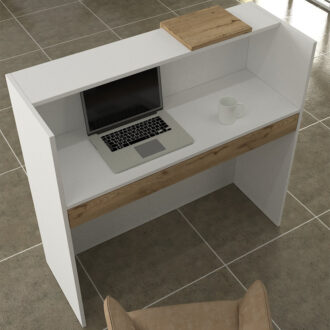 Alternative view of Γραφείο υποδοχής - reception Navita Megapap με LED χρώμα λευκό - sepet oak 113,6x42x111,8εκ.