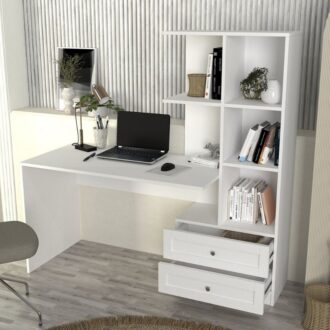 Alternative view of Γραφείο εργασίας Mantra Megapap χρώμα λευκό 150x60x152εκ.