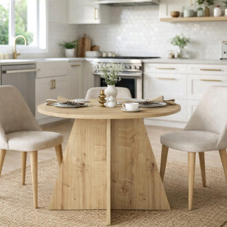 Alternative view of Τραπέζι Tailor Megapap χρώμα sapphire oak Ø100x75,7εκ.