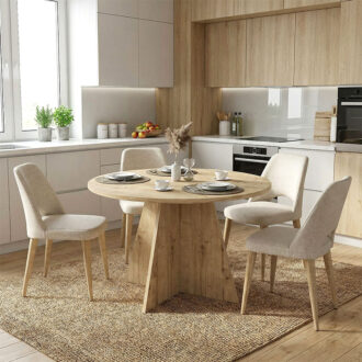 Alternative view of Τραπέζι Tailor Megapap χρώμα sapphire oak Ø120x75,7εκ.