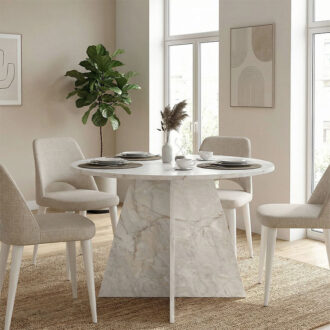 Alternative view of Τραπέζι Tailor Megapap χρώμα λευκό εφέ μαρμάρου Ø120x75,7εκ.