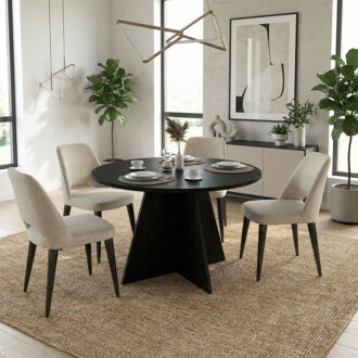 Alternative view of Τραπέζι Tailor Megapap χρώμα sencron black Ø120x75,7εκ.